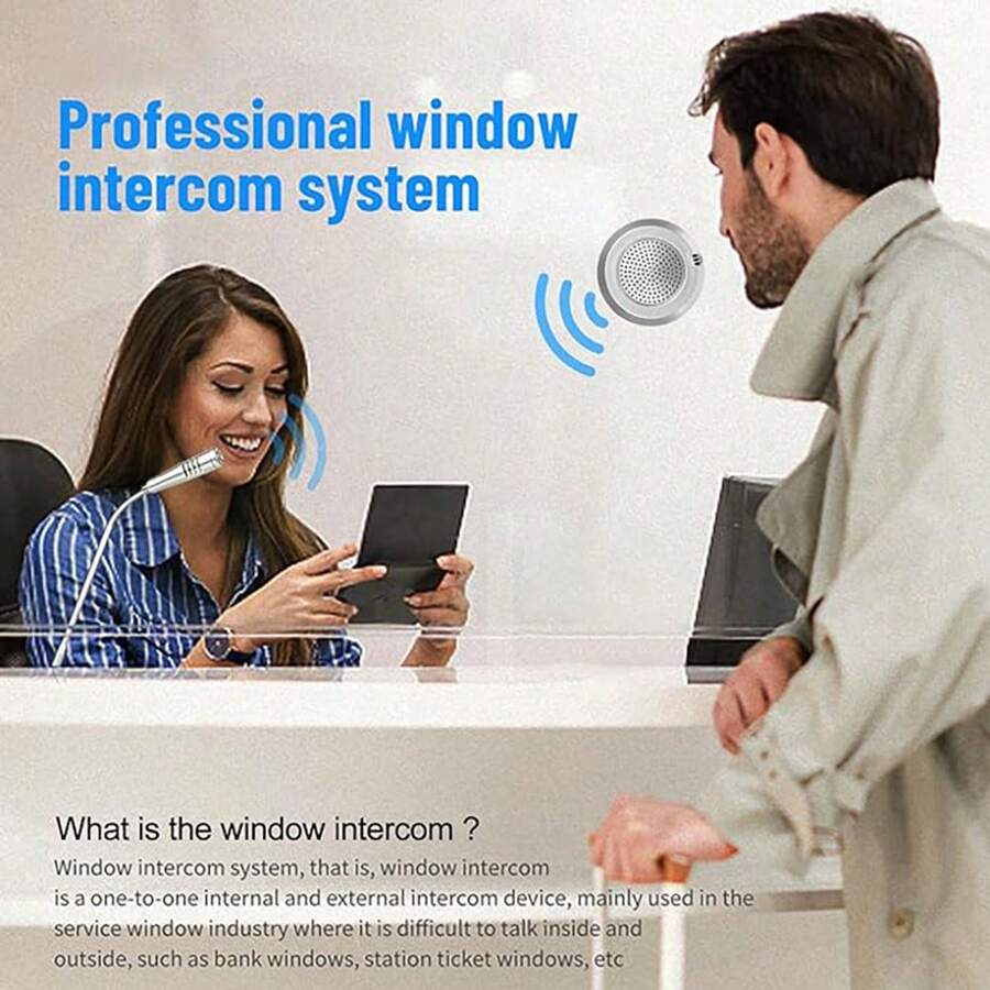 Window Intercom Dual Way Intercommunication Microphone Talk Through ...