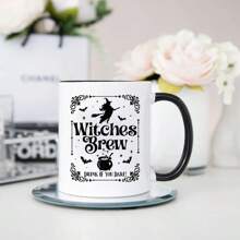 1 个 11 盎司带手柄的酿造字母杯，三种颜色，适用于果汁、冷饮、冰咖啡和拿铁，非常适合万圣节礼物、生日礼物和鬼节派对礼物。万圣节派对 - 彩色 - 查看 9