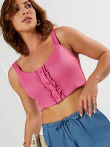 K&K FASHION Women Tops - 玫瑰紅 - 查看 5