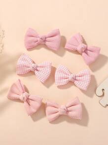 2pcs Light Pink Kids' Bow Hair Clip, Simple & Fresh Festive Girls' Ponytail Clip, Hair Accessory For Back To School Season