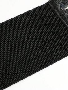 1 dây thắt lưng nữ màu đen rộng có khóa kéo, thắt lưng, đai co giãn thích hợp để đi lại hàng ngày - màu đen - Xem 7