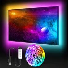 Striscia luminosa LED 3535RGB con controllo a 3 tasti tramite USB, striscia luminosa a LED RGB a sette colori per interni, decorazione della camera da letto del soggiorno, luce di sfondo per feste di Natale, atmosfera luminosa a strisce a risparmio energetico 5V