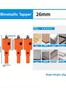 DAIEN 5 件装木工开孔锯钻头适用于金属制品、石膏板、塑料、锡 - 多功能开孔器套装 - 開孔器鑽頭 - 查看 11