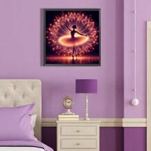 1pc 40*40cm/15.8*15.8in Frameless DIY 5D Diamond Painting Kit, Women Model Pattern Full Drill Round Diamond Art Embroidery Cross Stitch Diamond Painting Wall Decor Craft