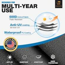 Umbrauto Kayak Cover Canoe Cover 600D Polyester Paddle Board Cover Fishing Boat Cover Outdoor Storage Waterproof UV Protection Dust, Gray - Grey - View 2