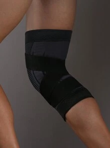 JINGBA SUPPORT 1 Piece Women Men Elastic Breathable Knee Support Sleeve With Adjustable Strap For Basketball Cycling Running - Black - View 4