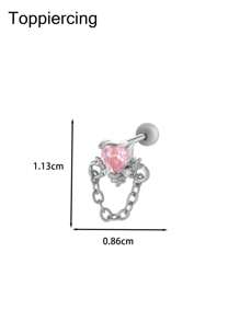 Toppiercing 1 chiếc khuyên xỏ hình trái tim bằng thép không gỉ hình bướm đính đá Zirconia phiên bản Hàn Quốc thời trang cho ngày lễ tình nhân, mẹ, mẹ, ngày của mẹ, quà tặng - Nhiều màu - Xem 20