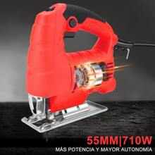 Sierra Caladora 710w, Sierra de Calar Multifuncional 6 Velocidades Ajustables, Angulo de Corte 45°, Jig Saw Incluye 5 Hojas de Sierra para Metal, 5 Hojas de Sierra para Muebles y Guías Lineales - Rojo - Ver 2