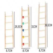 Accesorios para jaula de loro Escalera de madera maciza para juguetes de aves, juguetes para loros, escalera para trepar para loros