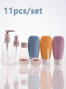 11pcs/Set Refillable Silicone Flexible Tube Travel Bottles Set - Leak Proof And Squeezable For Shampoo, Lotion, And Toiletries - Perfect For Carry On And On-The-Go Use,Travel Bottles Set, Refillable Cosmetic Containers Empty Shampoo Shower Gel Tubes For Toiletries Shampoo And Body Wash Liquid Travel Bottles Lotion Sub Bottle Squeezable Containers.Travel Bottles For Toiletries Leakproof Refillable Travel Size Containers For Shampoo Conditioner Liquids Lotion Soap Body Wash Men And Women Business, Portable Accessories Storage