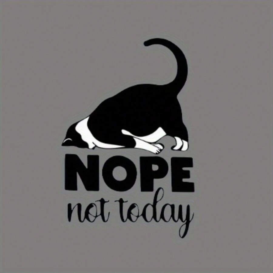 1 Miếng Dán Truyền Nhiệt Hình Mèo "NOPE Not Today", Đề Can Sắt Trên Quần Áo, Làm Áo Phông, Trang Trí Gối, Đồ Dùng Quần Áo & Đồ Trang Trí - Nhiều màu - Xem 1