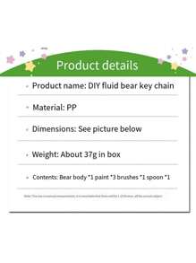 Fluid Bear Keychain, White Board With Doodle Paint Material Kit, Creative DIY Toy - Multicolor - View 2