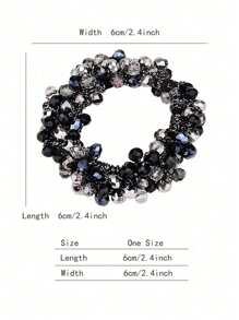 Party 3pcs/1pc Women's Multicolor Faux Pearl & Rhinestone Beaded Hair Tie, Wrist Band, Luxury Style Bracelet Hair Band, Hair Accessories Accessories