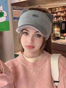 1pc Women's Winter Baseball Cap, Cute Cat Shape, Knitted Woolen Hat, Versatile Warm Baseball Cap, Suitable For Daily Use - Multicolor - View 4