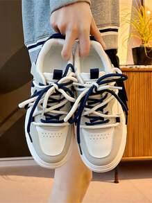 Women's Casual Sports Shoes, Flat Sneakers, Athletic Road Running Shoes - White Ash - View 5