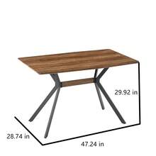 Modern Minimalist Style Dining Table MDF Wooden Top Black Metal Shelf Metal Heat Transfer Legs Leveling Feet For Dining Room Kitchen Office Table - Quả óc chó + đen - Xem 2
