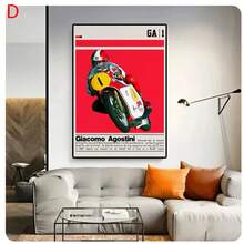 1PC Modern Motorcycle Racing Sports Wall Art Moto  Fans Canvas Painting Poster Decor For Bedroom Living Room Office Frameless - Red - View 23