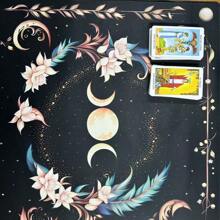 Thảm trò chơi trên bàn và Tarot, Thảm trò chơi độc quyền của Thần Mặt trời và Mặt trăng, Hoa văn bề mặt mịn, Hoàn hảo để học Tarot và Thẻ Oracle Thảm trò chơi trên máy tính để bàn, Thảm trò chơi Dominoes 50 * 50CM - nhiều màu - Xem 6