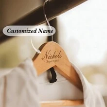 Personalized Customized Name Wooden Thick Clothes Hanger, Custom Engraved Bridal Wedding Dress/Groomsman, Bridesmaid Gift/Mother's Day/Father's Day Etching Gift, Handmade Clothes Hanger, Unique Ideal Gifts Him Her Anniversaries Valentine's Day Mother's Day Birthdays Children's Day, For Father's Day, For Graduation, For Weddings, For Housewarming Bedroom, Home, Living Room, Bathroom