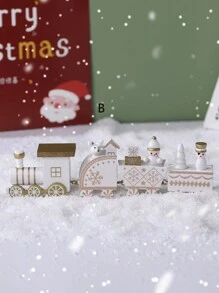 1 件木制彩色彩绘饼干圣诞夜礼物 4 节迷你火车装饰（手工 DIY 工艺品，轻微色差、零件错位和溢胶均属正常现象） - 彩色 - 查看 10