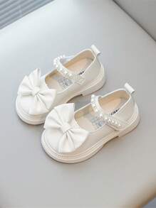 Sapatos de couro para meninas 2024, novos sapatos de performance pretos da moda primavera/outono, sapatilhas de bebê de primavera com sola macia