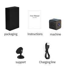 Cámara interior - Cámara oculta 1080P - Cámara de niñera - Mejor mini cámara - Cámara inalámbrica WiFi - Grabador de video en tiempo real con función de visión nocturna - Cámara de vigilancia Full HD - Negro - Ver 8