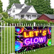 1 件充满活力的霓虹灯背景面料 - 万圣节和生日的照明派对装饰 - 在您的节日庆典、圣诞节创造令人难忘、可重复使用的主题 - 霓虹派對 - 查看 3