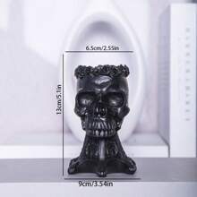 1 件复古骷髅头树脂花瓶艺术品家居装饰创意骷髅装饰最佳礼物 - 彩色 - 查看 2