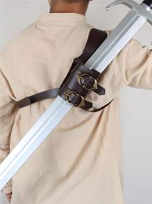 1 pièce Étui à épée vintage en PU pour le dos, unisexe. Étui d'épée médiéval Renaissance Viking pour LARP, Halloween - A - Voir 6