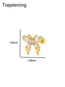 Toppiercing 1 chiếc khuyên xỏ hình trái tim bằng thép không gỉ hình bướm đính đá Zirconia phiên bản Hàn Quốc thời trang cho ngày lễ tình nhân, mẹ, mẹ, ngày của mẹ, quà tặng - Nhiều màu - Xem 17