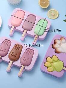 1pc Popsicle Mold, Silicone Cartoon Ice Cream/Ice Lolly/Ice Pop Maker For Homemade Cheese Ice Blocks - Multicolor - View 8