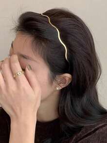 3入組金屬漣漪發箍，簡約時尚女士發箍，用於洗臉、敷臉和髮型定型的完美配件 - 彩色 - 查看 6