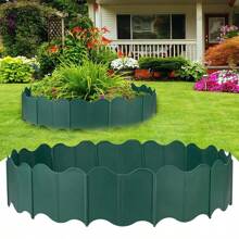 20 piezas Bordes para jardín, Decoración de borde de jardín sin excavación, Borde de paisaje de cerco para jardín, camino, macetero de césped, florero de yarda para bricolaje (verde) - Multicolor - Ver 1