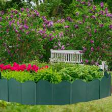 20 piezas Bordes para jardín, Decoración de borde de jardín sin excavación, Borde de paisaje de cerco para jardín, camino, macetero de césped, florero de yarda para bricolaje (verde) - Multicolor - Ver 4