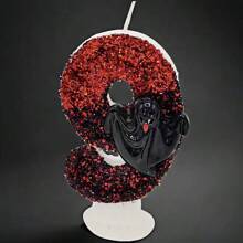 1 pieza Decoración de pastel de Halloween, velas digitales, decoración de pastel de murciélago negro fantasma de alta gama, suministros para fiesta de fotografía de atmósfera - multicolor - Ver 19