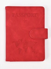 1 件多功能 RFID 屏蔽变色 PU 皮革旅行护照夹带地图图案，适用于商务旅行和户外旅行旅行用品旅行组织者旅行物品旅行钱包护照夹护照钱包海滩度假包夏季 - 彩色 - 查看 14