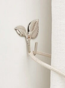 2pcs 18g Metal Hooks With Screw, Leaf Shaped Suitable For Wall & Curtain Rope Hanging, Multiple Colors Available Gifts Birthday Graduation