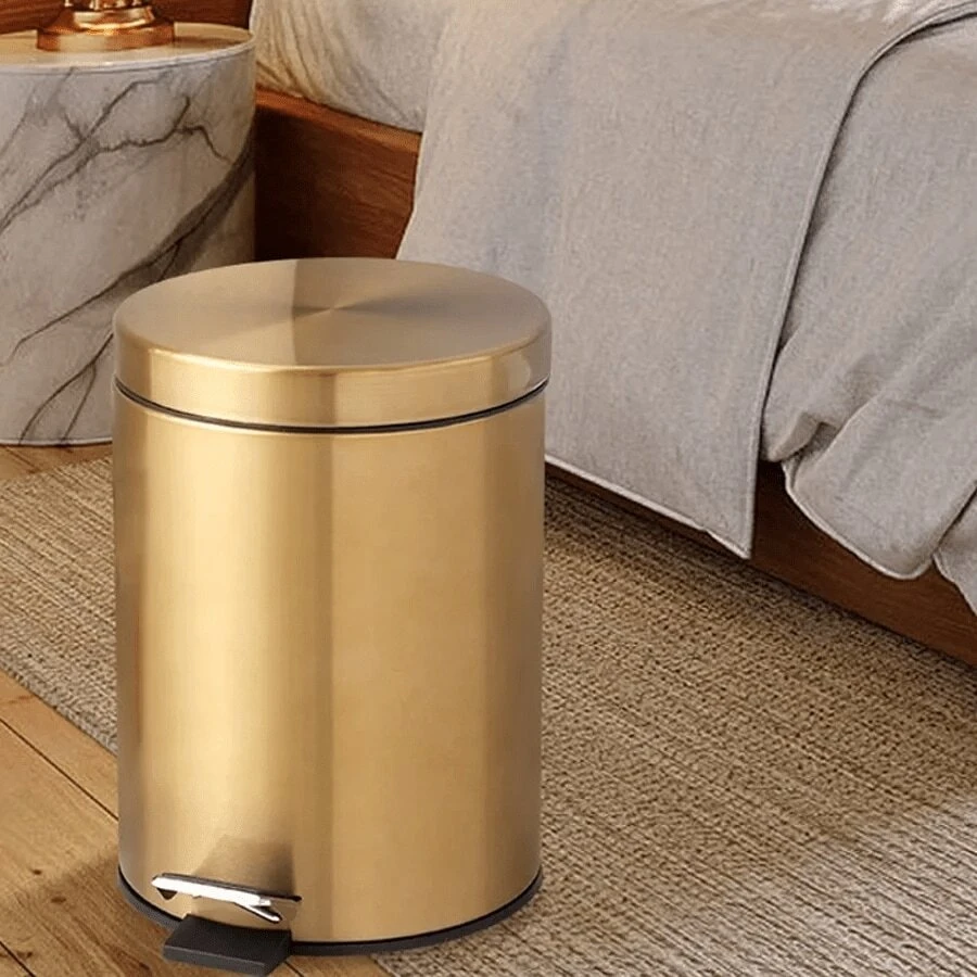 Pattumiera a pedale Felix, in acciaio inox, 2 vani separati per la