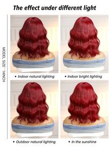 14 "Short Curly Wavy Wig With Bangs Red Wavy Wig For Women Synthetic Heat Resistant Wig For Women Girls Daily Party Cosplay Halloween Wig Holiday Gift
