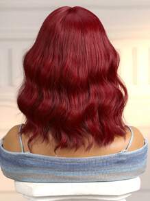 14 "Short Curly Wavy Wig With Bangs Red Wavy Wig For Women Synthetic Heat Resistant Wig For Women Girls Daily Party Cosplay Halloween Wig Holiday Gift