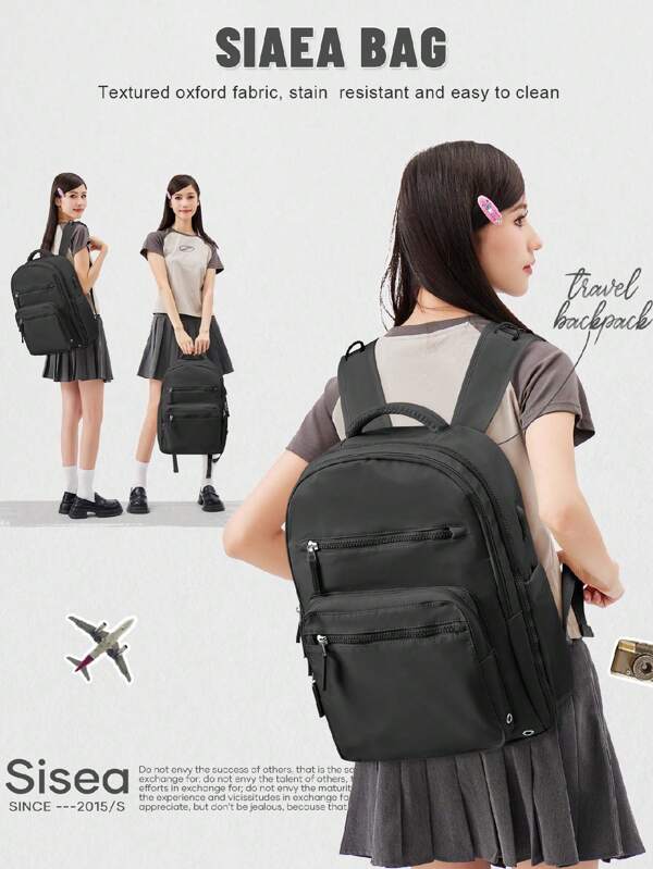 Backpack For Women, Fashionable And High-End, Large Capacity Commuting Backpack, Lightweight And Simple, Portable Backpack, New Casual Middle School, High School, College Student Backpack, Men's Travel Backpack, Outdoor Short Distance Travel, Multi-Functional Computer Bag Suitable For Work, School, And Travel