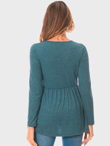 3pcs Maternity Loose Round Neck Long Sleeve T-Shirt, Spring And Autumn - Dark Green - View 4