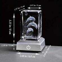 Color-Morphing USB Dolphin LED Crystal Night Light - Touch-Controlled, Elegant Bedroom Decor & Gift