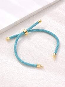 1 pieza Brazalete de doble círculo trenzado de cordón de pulsera DIY con suerte y colorido, accesorio adecuado para hacer pulseras con conectores y materiales para hacer joyas