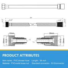 59" Extra Long PVC Shower Hose - Smooth, Twist-Resistant, Handheld Shower Head Connector With Brass Core - 白色 - 查看 3