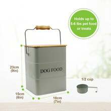 Dog Food Storage Container Metal Pet Food Storage Containers With Lid And Scoop Sturdy Storage Bin Portable Dog Food Container With Handle Farmhouse Green - Green - View 4