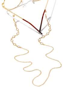 1 件金属边水钻眼镜链，太阳镜防掉链，眼镜装饰挂绳，彩色水钻装饰眼镜链，适合度假和旅游眼镜装饰 - 多色 - 查看 10