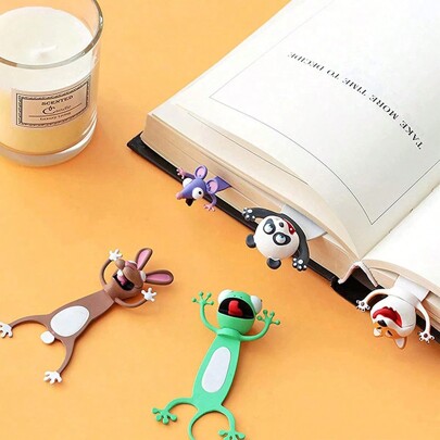 1 3D Cartoon Animal Bookmark Fun And Cute PVC Reading Marker Card Funny Stationery, Suitable For Students, Teenagers, Boys And Girls To Read Office And School Supplies As A Birthday Party Gift Back To School