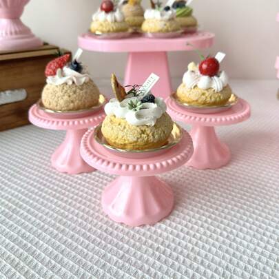 Set Of 3pcs/6pcs Mini Cupcake Stand Plastic Cupcake Holder Serving Plate For Wedding Birthday Party Decorations Fiesta Decor Pink Party Decoration Cake Stand Set For Christmas Baby Shower Decorations Wedding Decor Wedding Party Supplies Wedding Decorations Wedding Accessories Wedding Cake Stand
