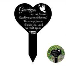Headstones For Graves-1pc Heart Grave Markers Memorial Remembrance Plaque Stake Acrylic Grave Marker For Cemetery, Grave Decorations For Cemetery, Mother's Day Grave Decorations, Unique Grave Decorations Memorial Day Grave Decorations, Memorial Plaque Sympathy Gifts For Loss Of Loved One Grave Marker For Cemetery Memorial Garden Stake Sympathy Grave Stake Birthday - White+Black - View 14